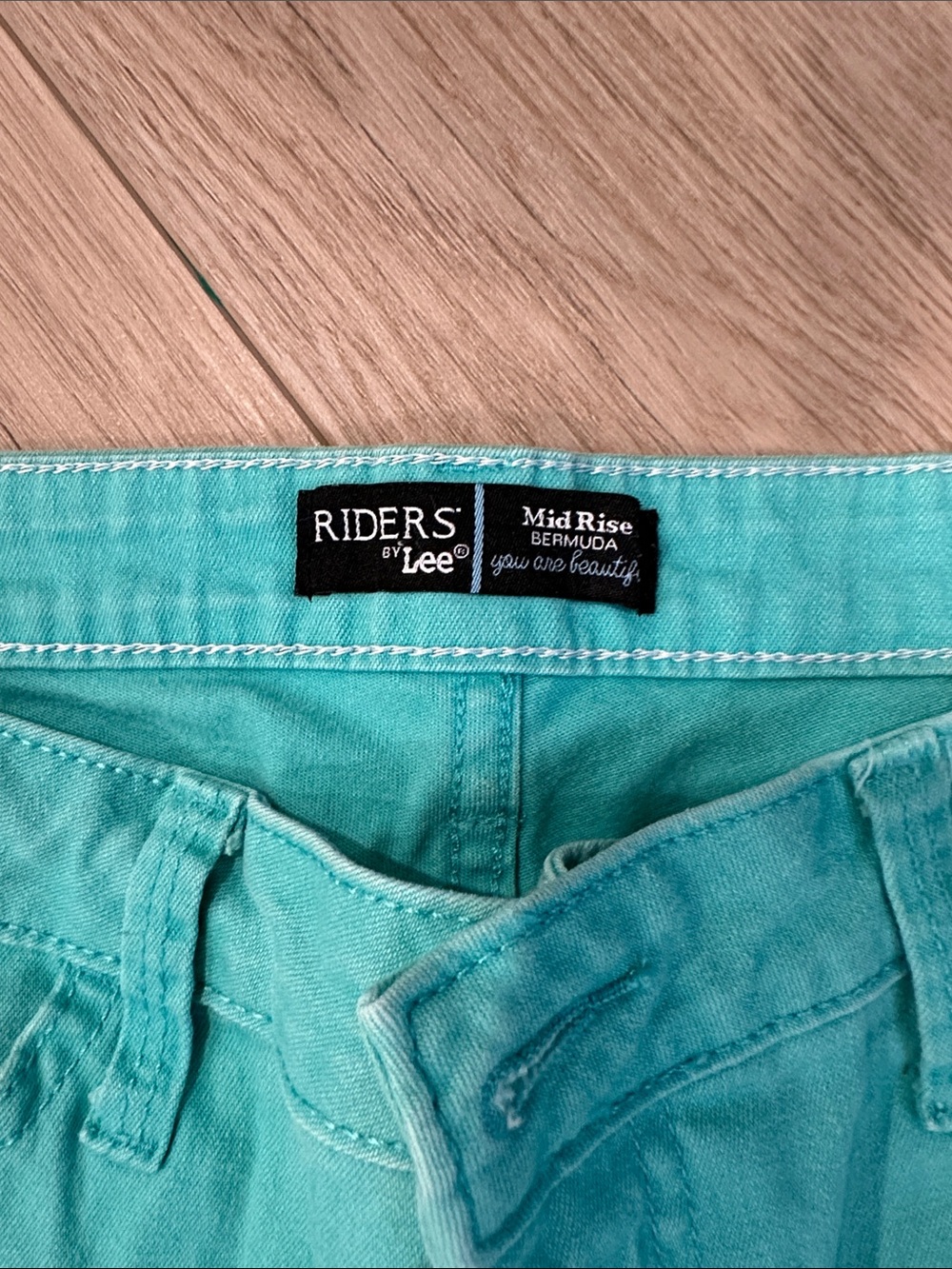 Riders by Lee Women's Turquoise Bermuda Shorts - Picture 2 of 6